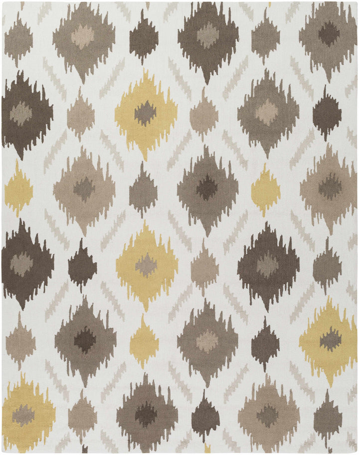 Ivory Hand Hooked 100% Polyester Modern Rectangle Handmade rug, Indoor use only, no fringe, non-washable. round, runner also available