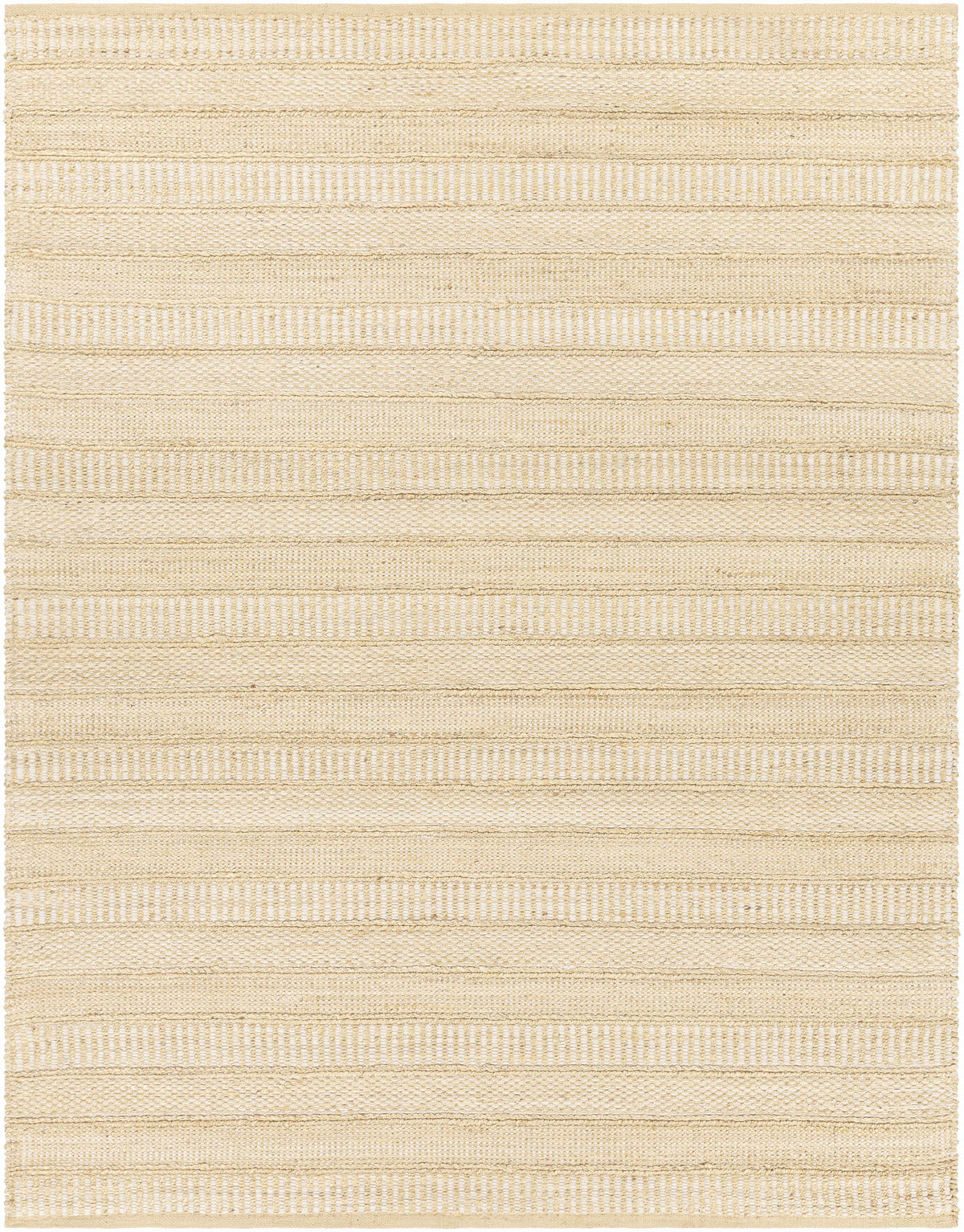 Off-White Hand Woven 70% Jute, 30% Rayon Cottage Rectangle Handmade rug, Indoor use only, no fringe, non-washable.