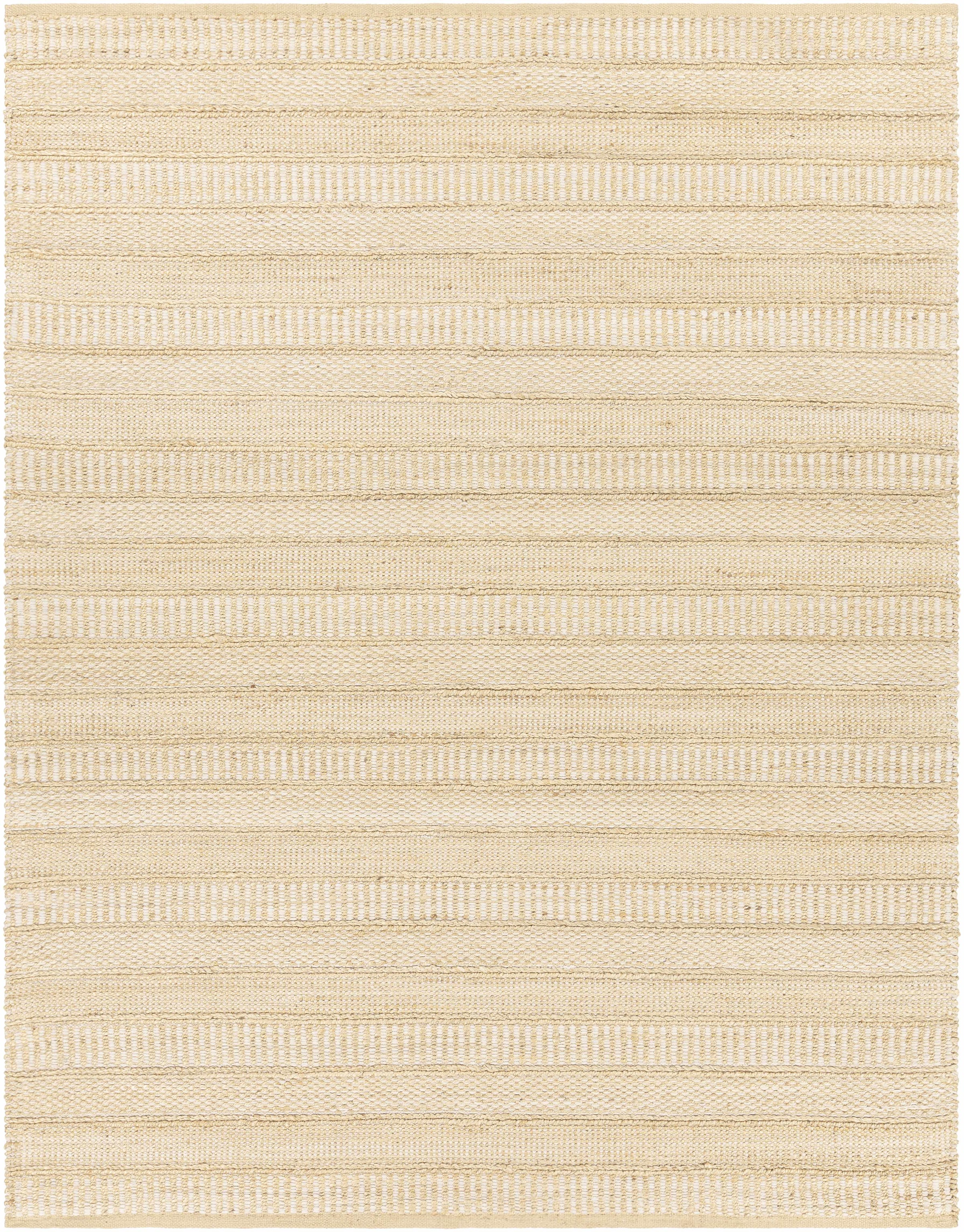 Off-White Hand Woven 70% Jute, 30% Rayon Cottage Rectangle Handmade rug, Indoor use only, no fringe, non-washable.