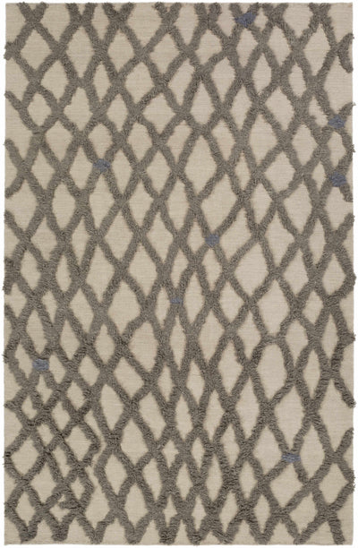 Medium Gray Hand Woven 100% Wool Modern Rectangle Handmade rug, Indoor use only, no fringe, non-washable. runner also available