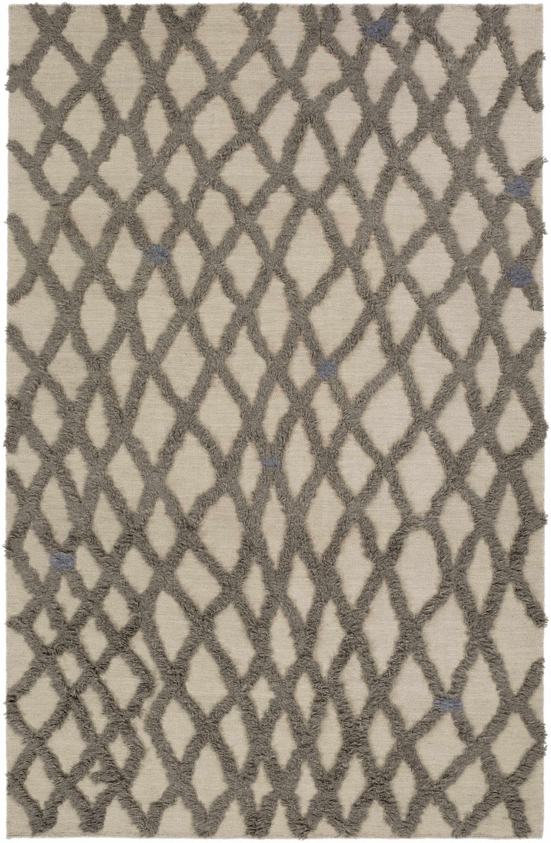 Medium Gray Hand Woven 100% Wool Modern Rectangle Handmade rug, Indoor use only, no fringe, non-washable. runner also available