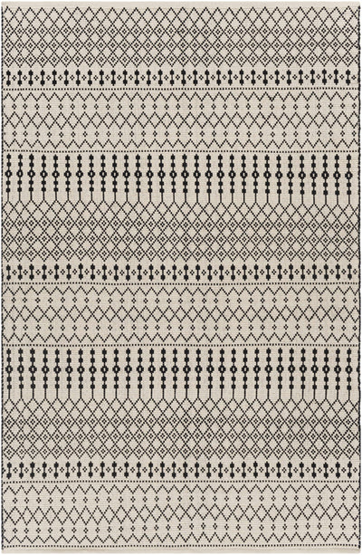 Black Hand Woven 100% Cotton Rustic Rectangle Handmade rug, Indoor use only, no fringe, non-washable. runner also available
