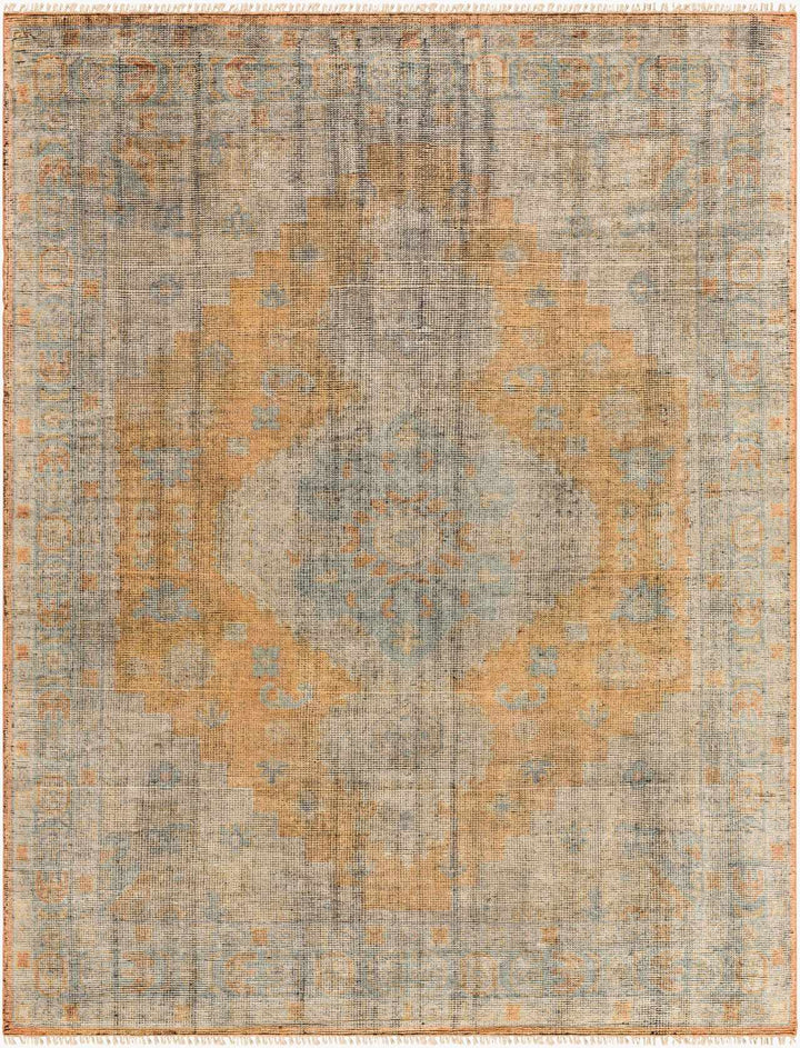 Dusty Coral Hand Knotted 75% Wool, 25% Viscose Traditional Rectangle Handmade rug, Indoor use only, has fringe, non-washable. runner also available