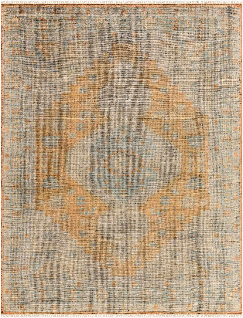 Dusty Coral Hand Knotted 75% Wool, 25% Viscose Traditional Rectangle Handmade rug, Indoor use only, has fringe, non-washable. runner also available