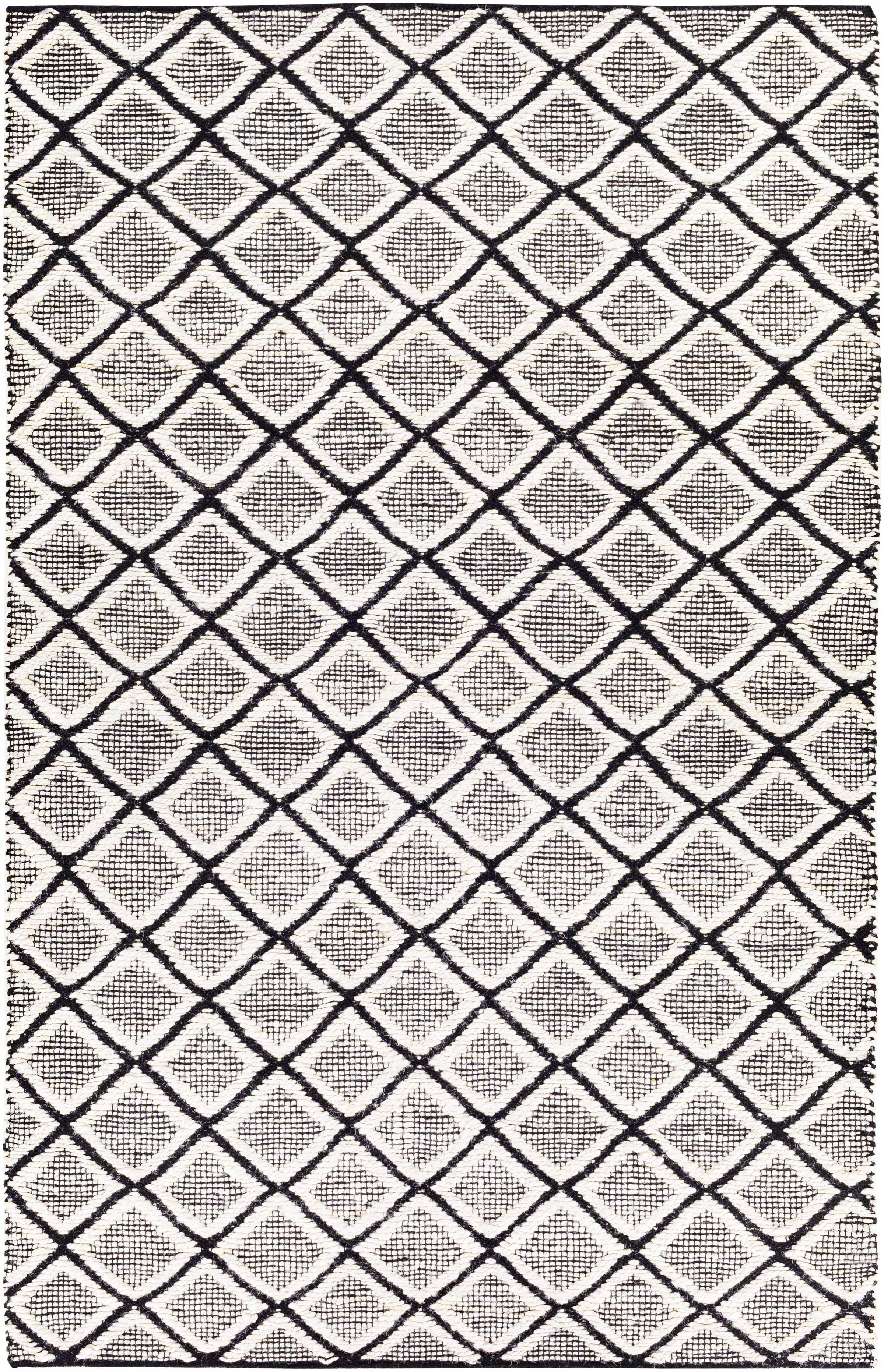 Black Hand Woven 80% Jute, 20% Cotton Global Rectangle Handmade rug, Indoor use only, no fringe, non-washable. runner also available