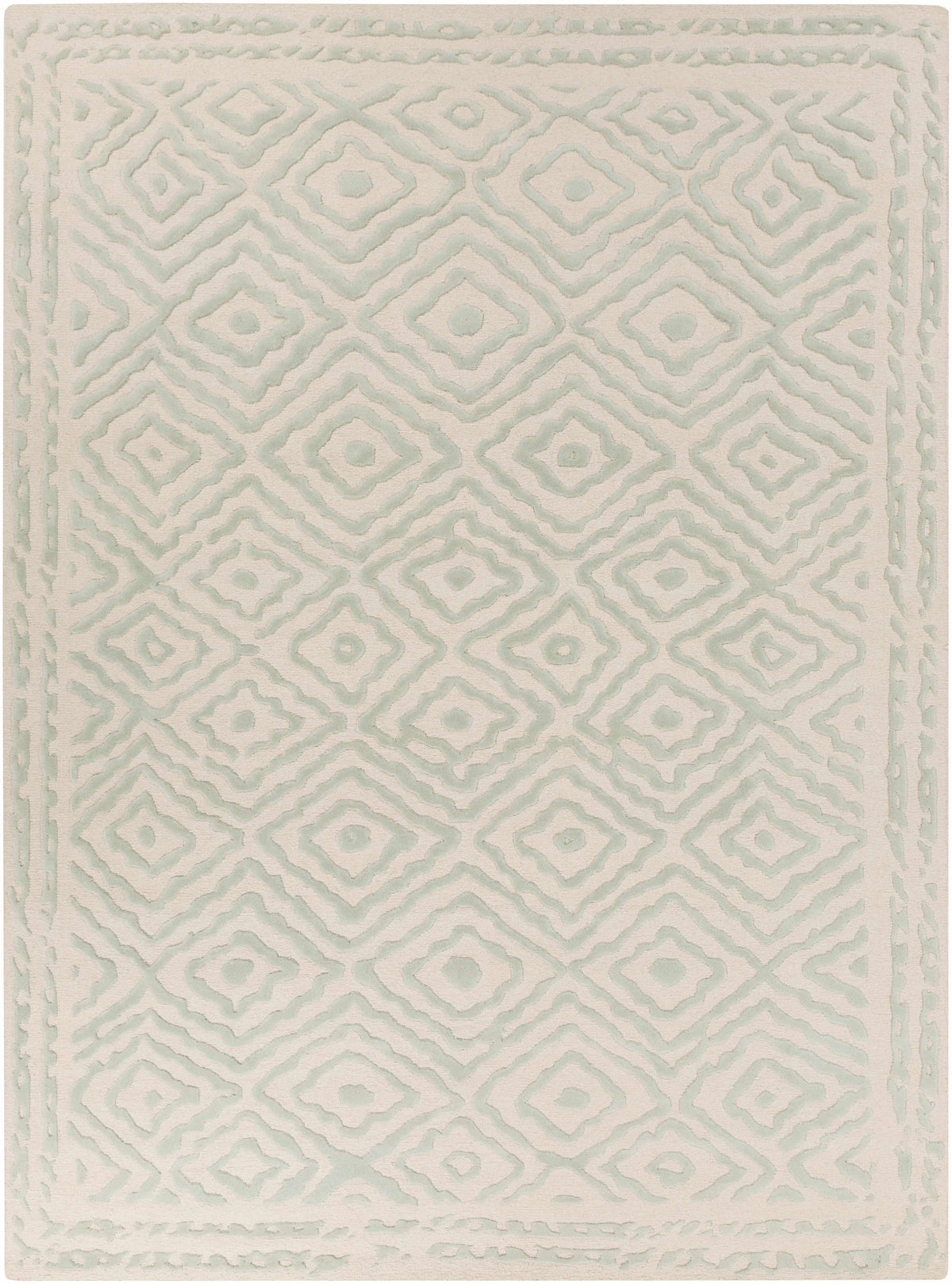 Seafoam Hand Knotted 100% Wool Traditional Rectangle Handmade rug, Indoor use only, no fringe, non-washable. runner also available