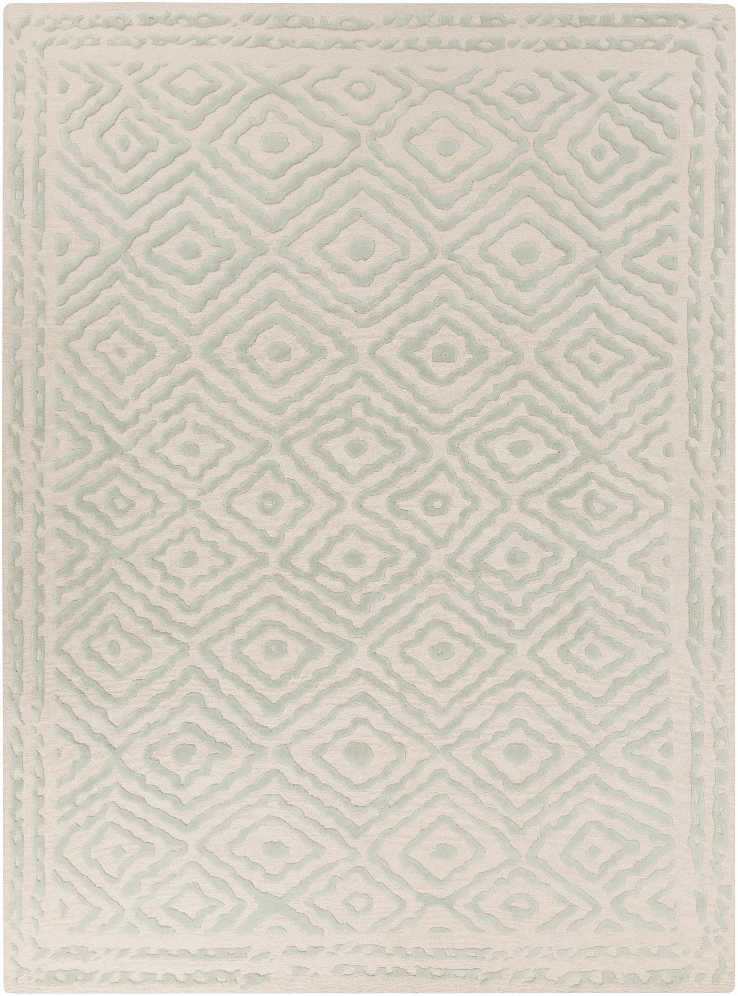 Seafoam Hand Knotted 100% Wool Traditional Rectangle Handmade rug, Indoor use only, no fringe, non-washable. runner also available