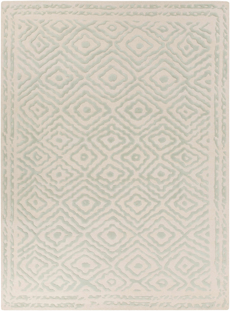 Seafoam Hand Knotted 100% Wool Traditional Rectangle Handmade rug, Indoor use only, no fringe, non-washable. runner also available