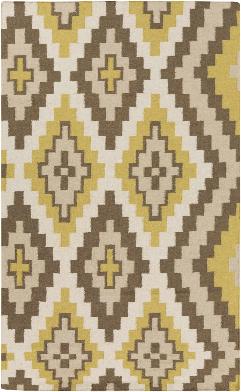Olive Hand Woven 100% Wool Modern Rectangle Handmade rug, Indoor use only, no fringe, non-washable. runner also available