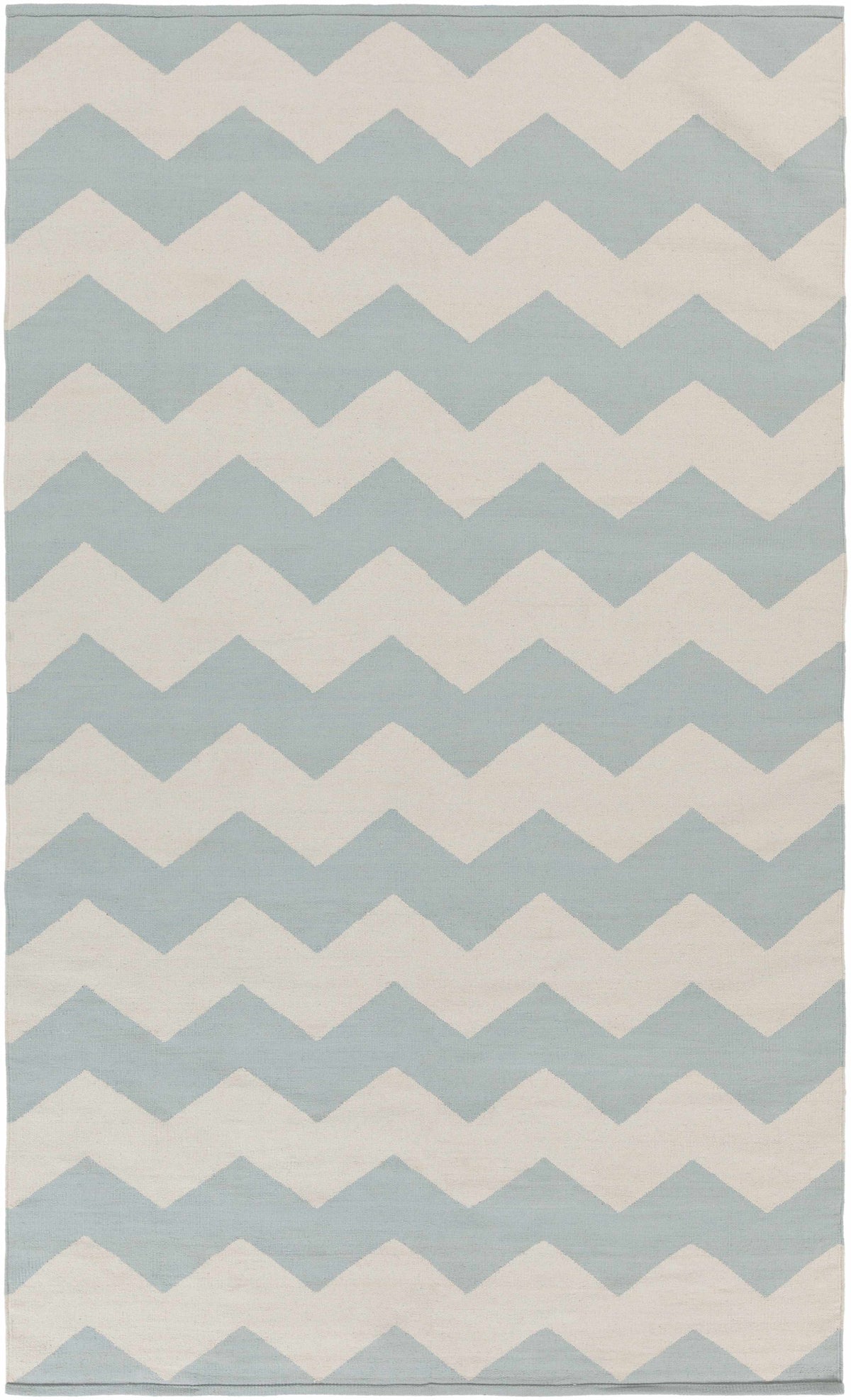 Ice Blue Hand Woven 100% Cotton Modern Rectangle Handmade rug, Indoor use only, no fringe, non-washable.