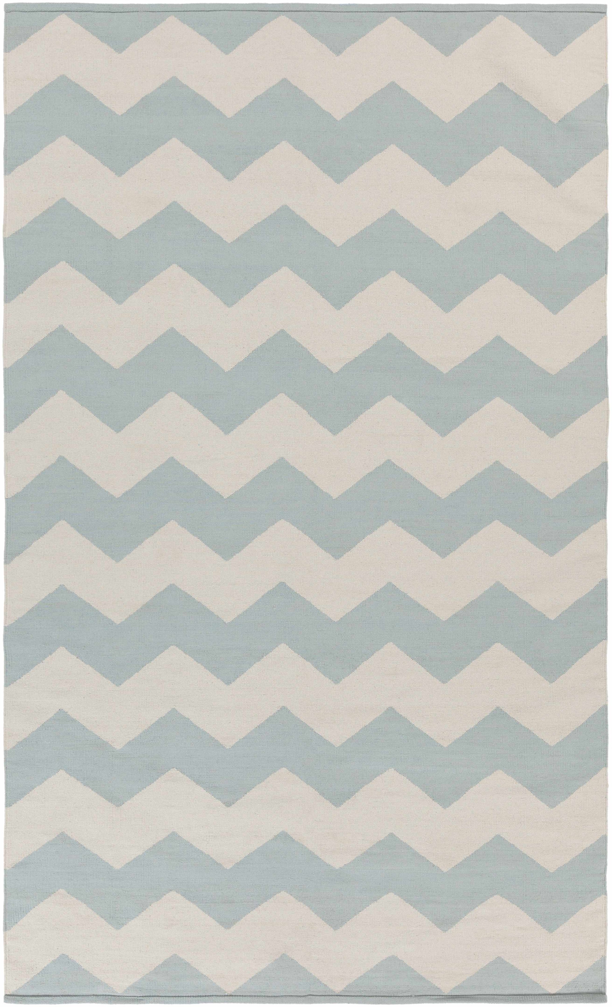 Ice Blue Hand Woven 100% Cotton Modern Rectangle Handmade rug, Indoor use only, no fringe, non-washable.