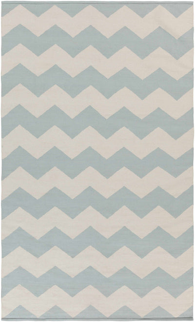 Ice Blue Hand Woven 100% Cotton Modern Rectangle Handmade rug, Indoor use only, no fringe, non-washable.