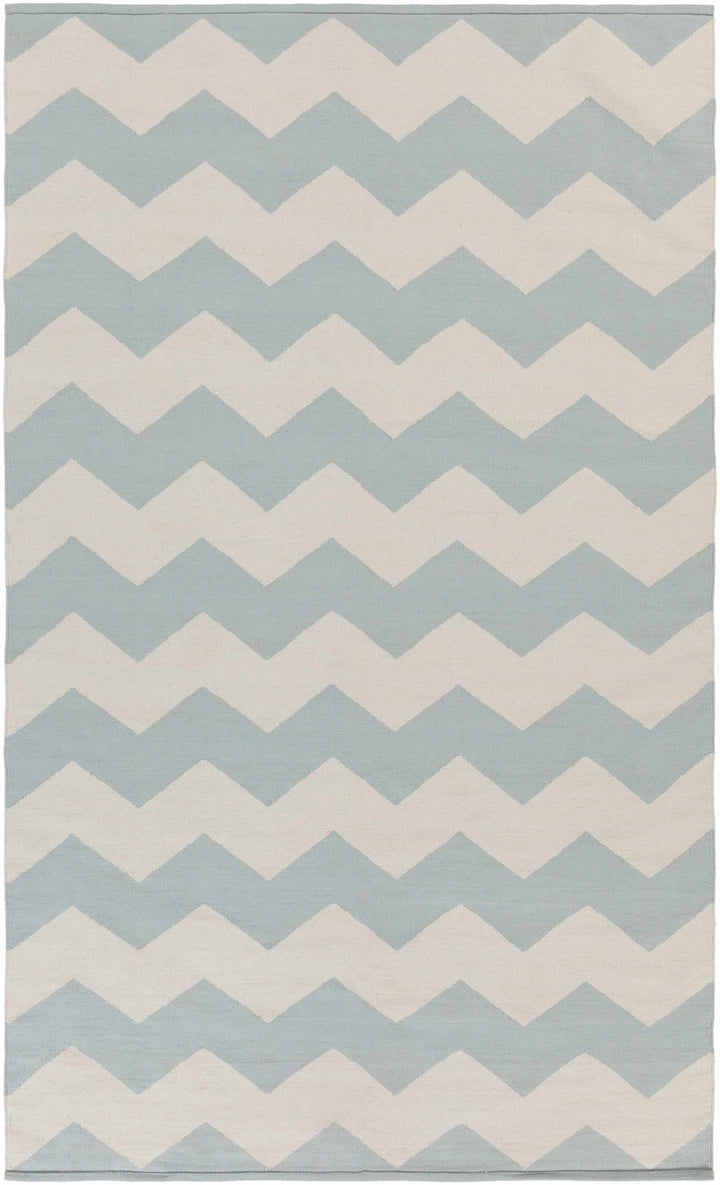 Ice Blue Hand Woven 100% Cotton Modern Rectangle Handmade rug, Indoor use only, no fringe, non-washable.