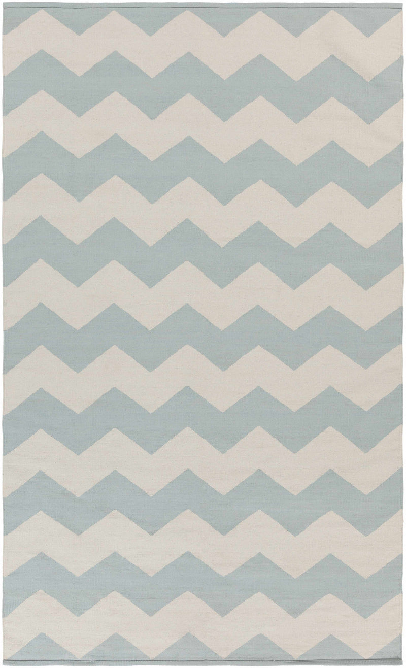 Ice Blue Hand Woven 100% Cotton Modern Rectangle Handmade rug, Indoor use only, no fringe, non-washable.