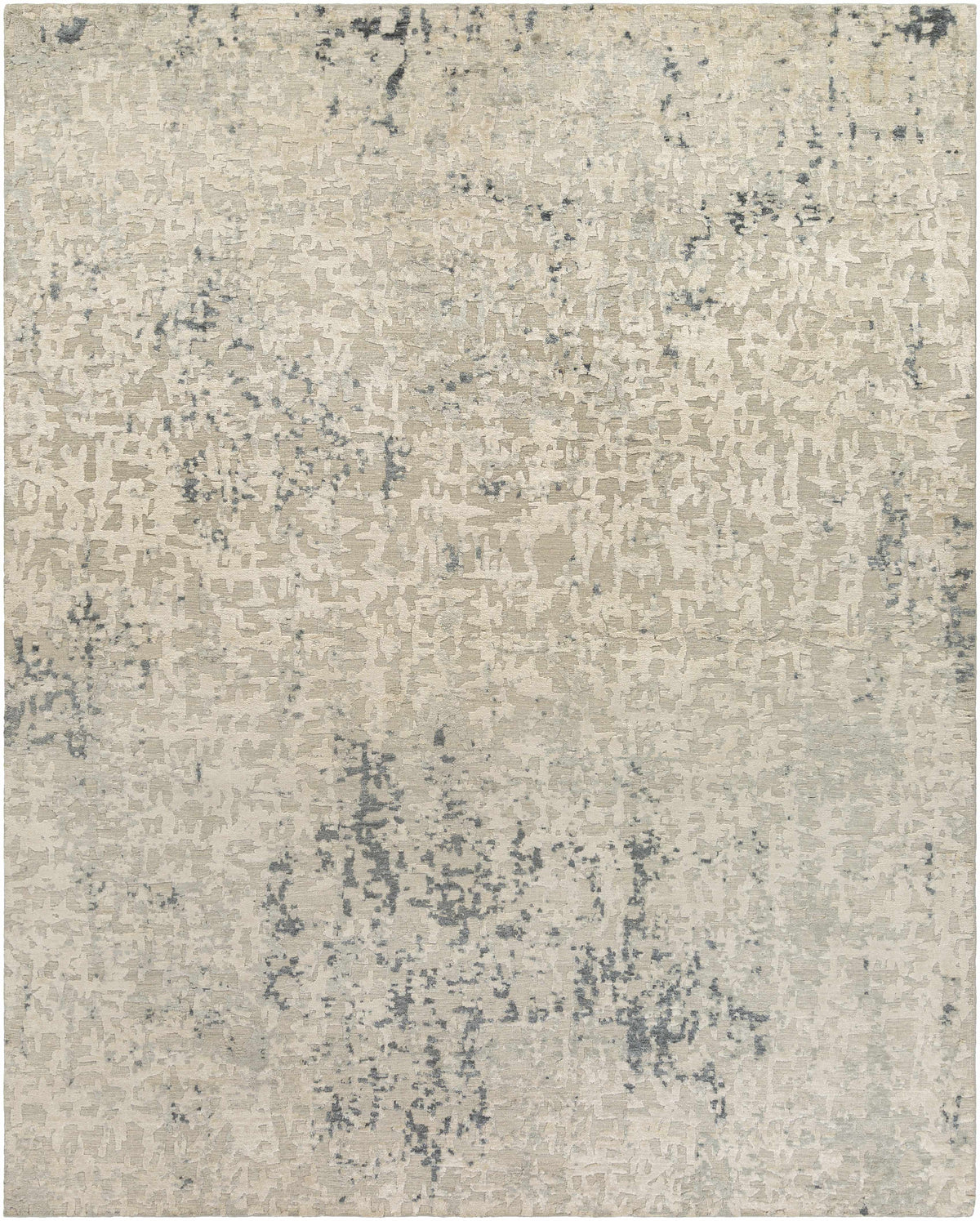 Light Sage Hand Knotted 100% Silk Modern Rectangle Handmade rug, Indoor use only, no fringe, non-washable.