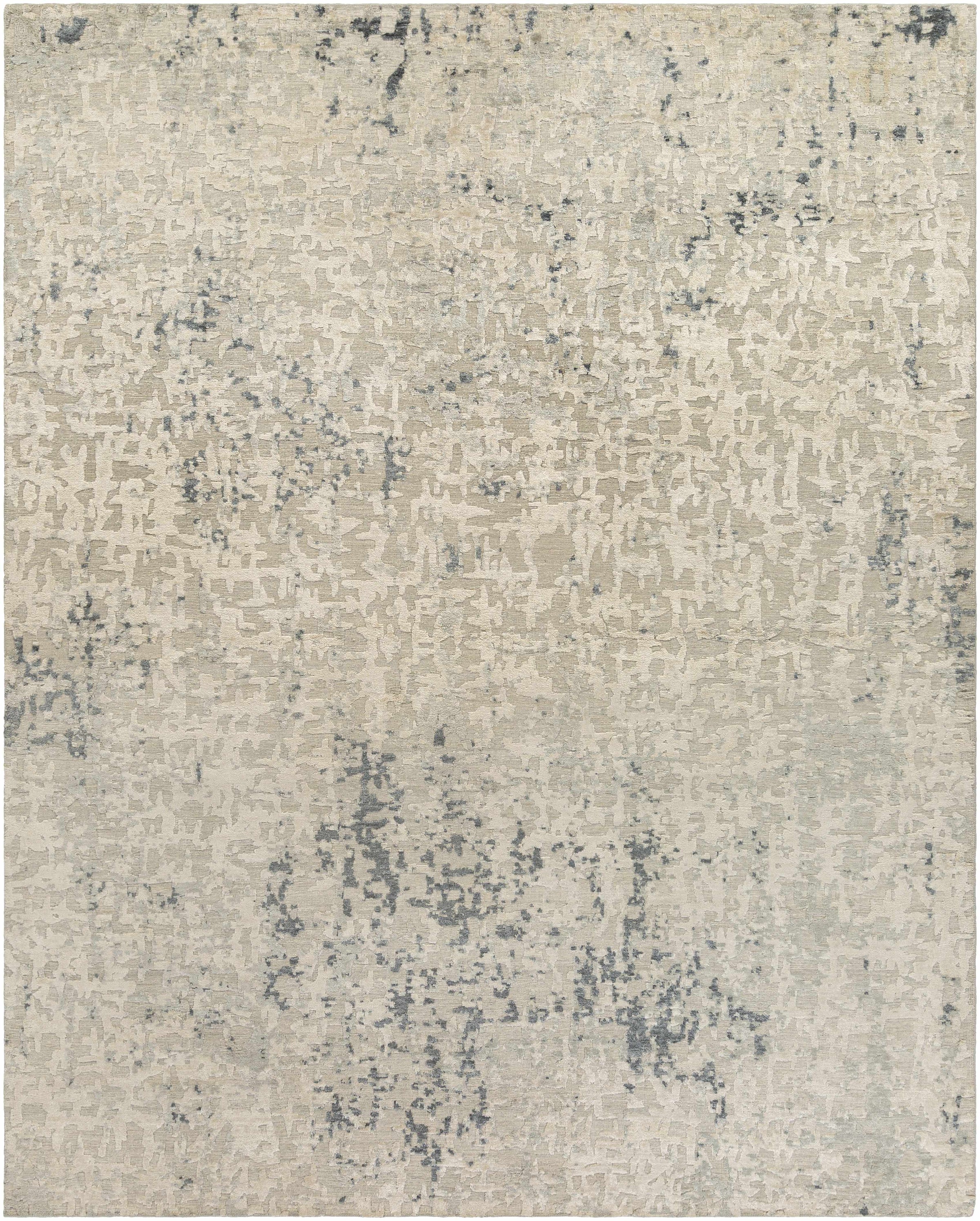 Light Sage Hand Knotted 100% Silk Modern Rectangle Handmade rug, Indoor use only, no fringe, non-washable.