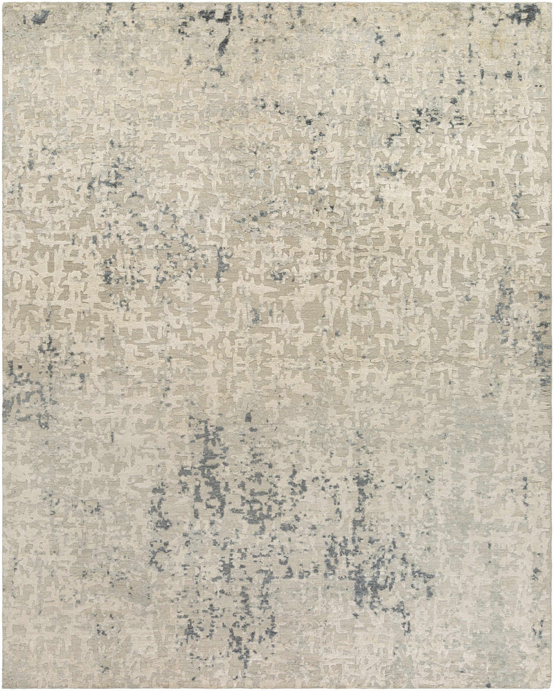 Light Sage Hand Knotted 100% Silk Modern Rectangle Handmade rug, Indoor use only, no fringe, non-washable.