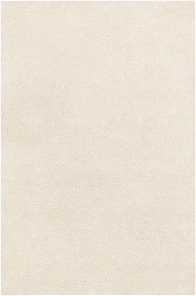 Beige Hand Knotted 50% Viscose, 50% Wool Modern Rectangle Handmade rug, Indoor use only, no fringe, non-washable.