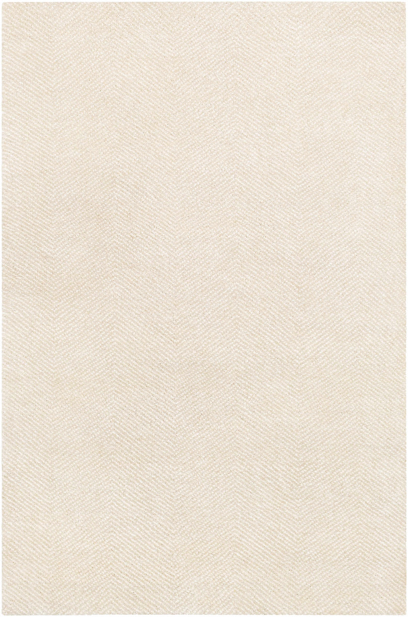 Beige Hand Knotted 50% Viscose, 50% Wool Modern Rectangle Handmade rug, Indoor use only, no fringe, non-washable.
