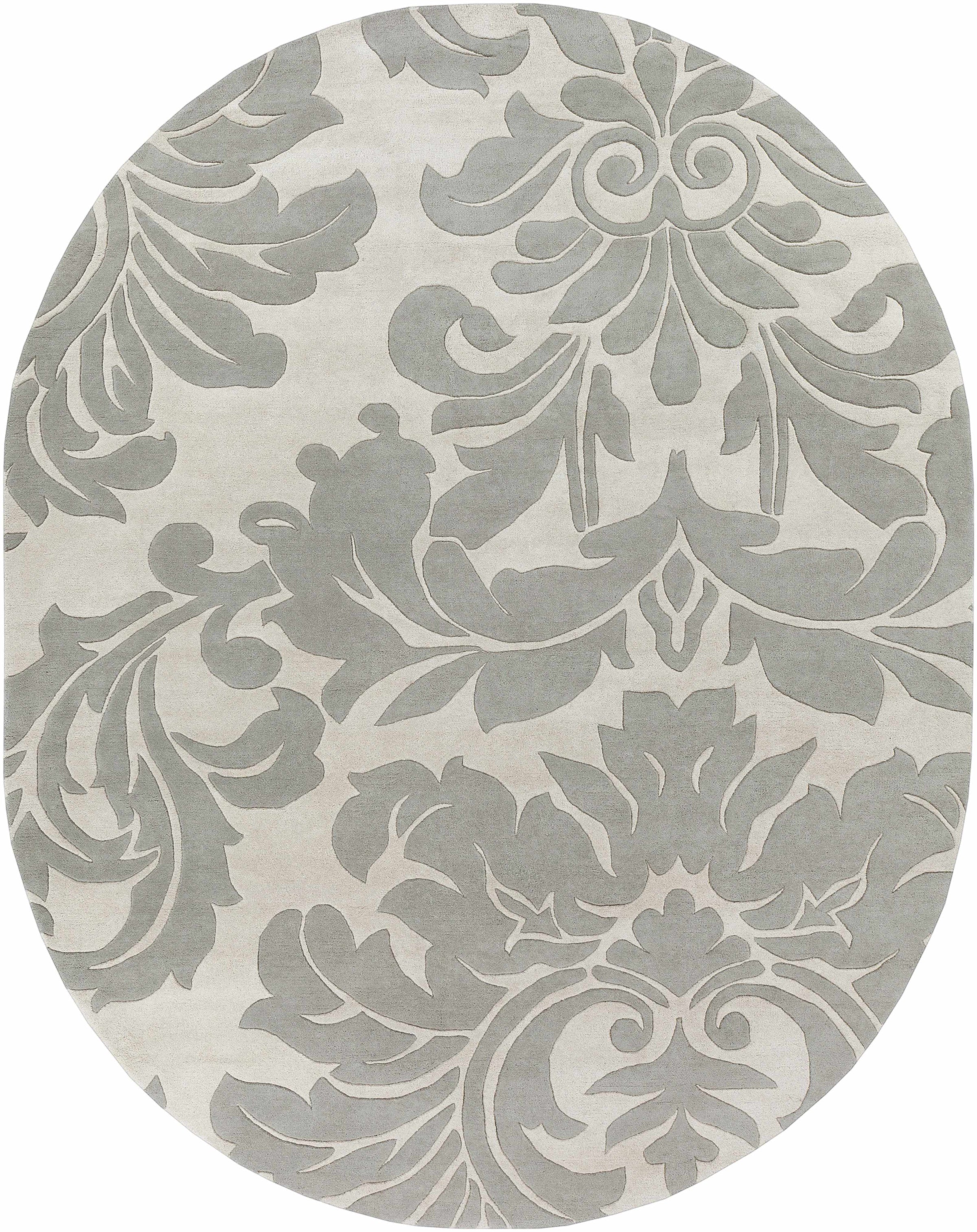 Ivory Hand Tufted 100% Wool Modern Oval Handmade rug, Indoor use only, no fringe, non-washable. round, square also available