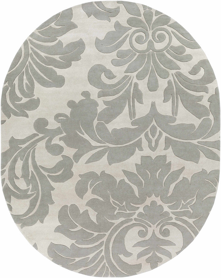Ivory Hand Tufted 100% Wool Modern Oval Handmade rug, Indoor use only, no fringe, non-washable. round, square also available