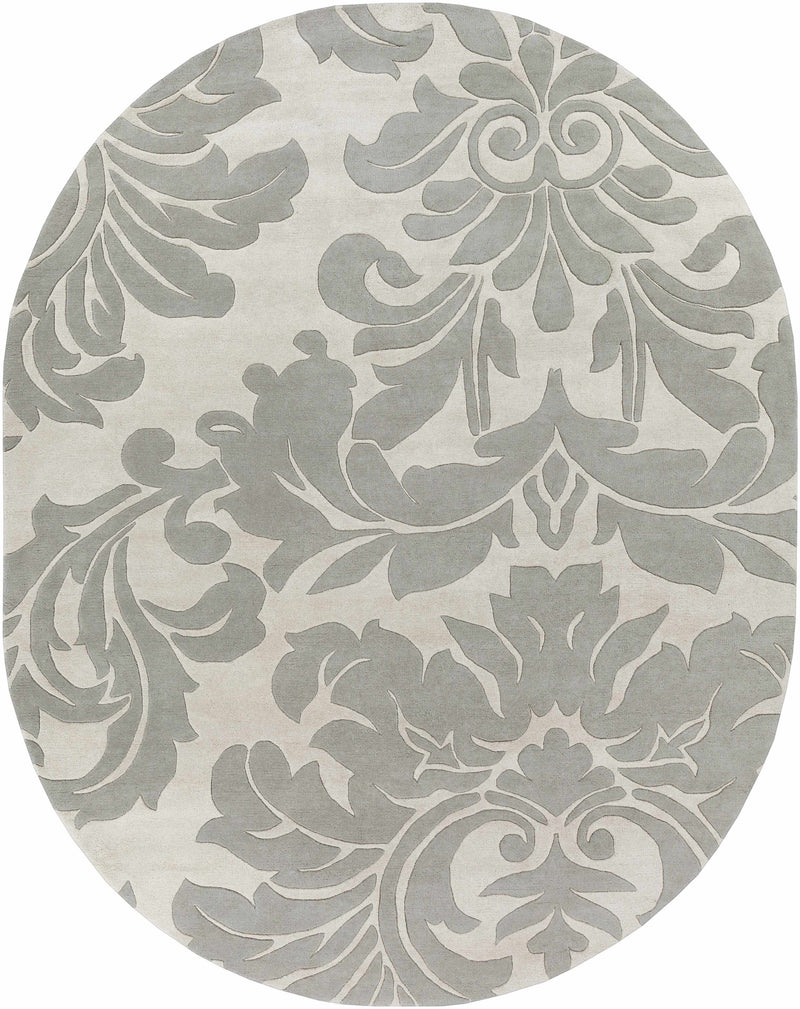 Ivory Hand Tufted 100% Wool Modern Oval Handmade rug, Indoor use only, no fringe, non-washable. round, square also available