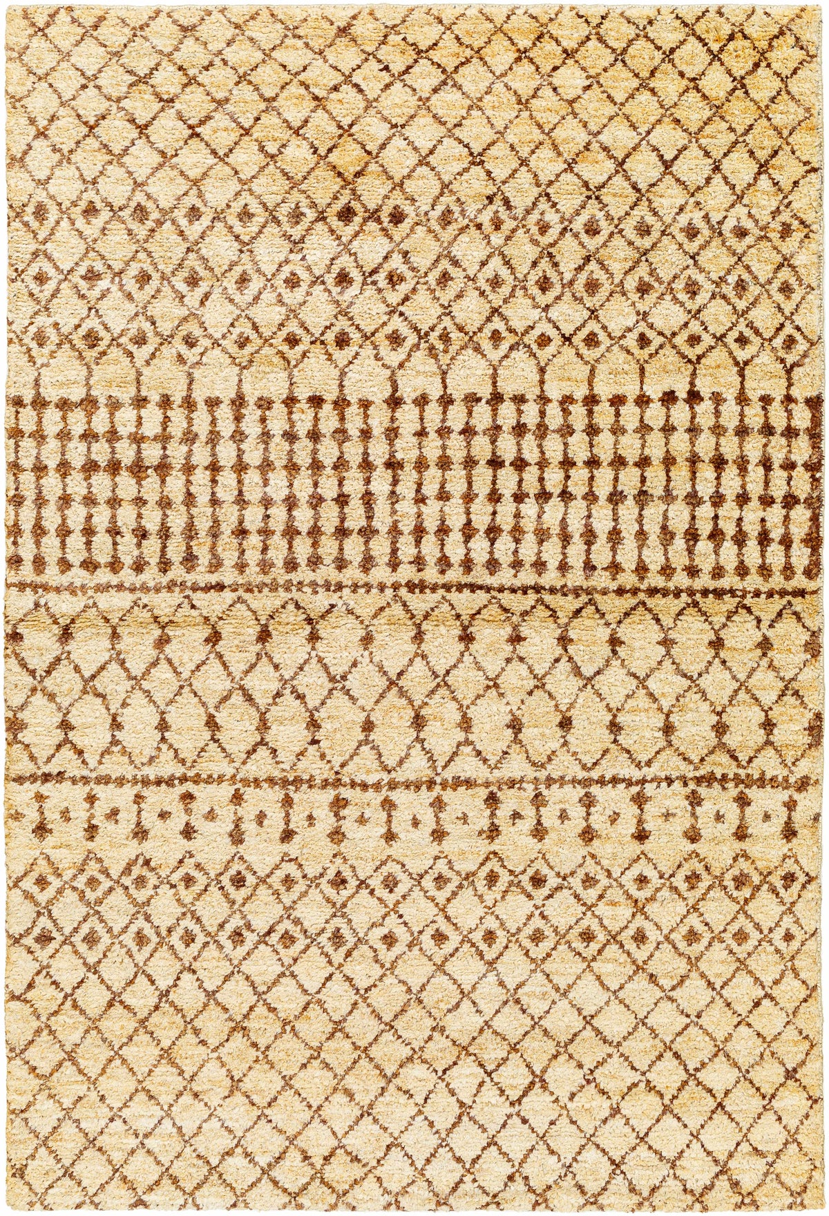 Butter Hand Knotted 100% Jute Global Rectangle Handmade rug, Indoor use only, no fringe, non-washable.