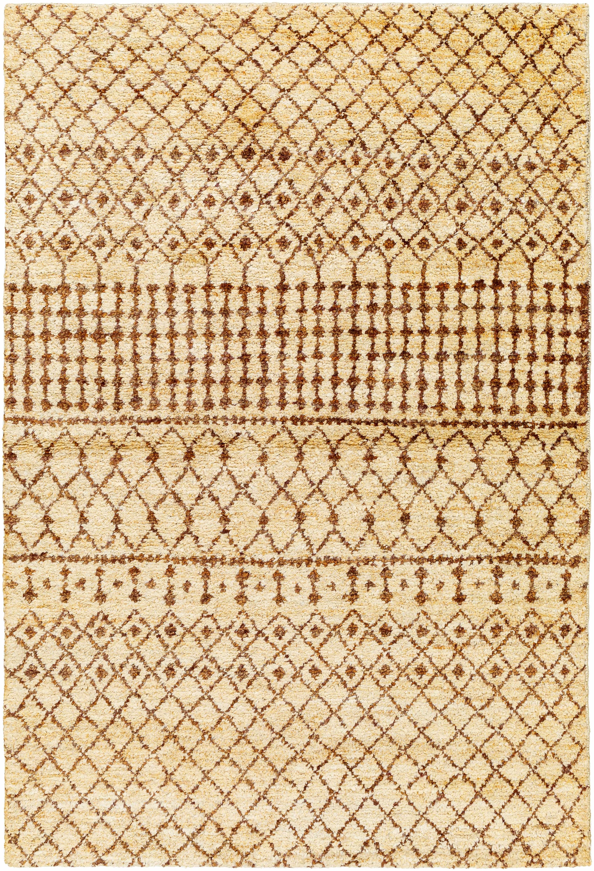 Butter Hand Knotted 100% Jute Global Rectangle Handmade rug, Indoor use only, no fringe, non-washable.
