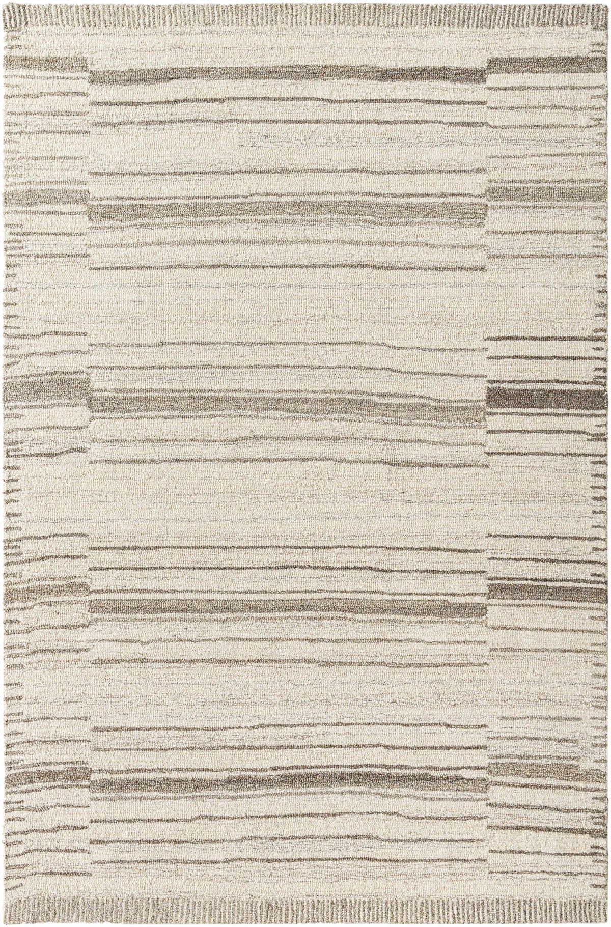 Cream Hand Tufted 100% Wool Modern Rectangle Handmade rug, Indoor use only, no fringe, non-washable.