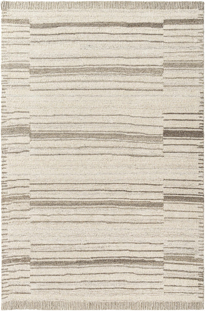 Cream Hand Tufted 100% Wool Modern Rectangle Handmade rug, Indoor use only, no fringe, non-washable.