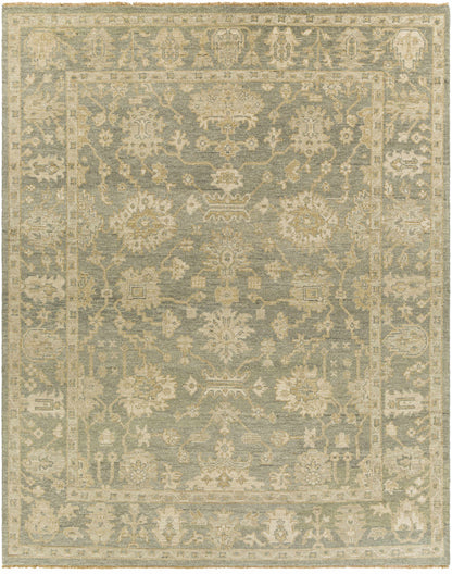 Dusty Sage Hand Knotted 100% NZ Wool Traditional Rectangle Handmade rug, Indoor use only, has fringe, non-washable.