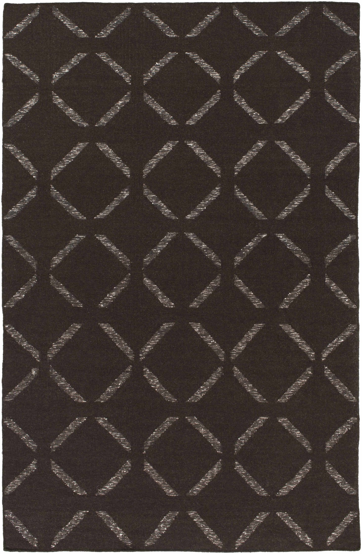 Dark Brown Hand Woven 50% Wool, 30% Viscose, 20% Cotton Modern Rectangle Handmade rug, Indoor use only, no fringe, non-washable. runner also available