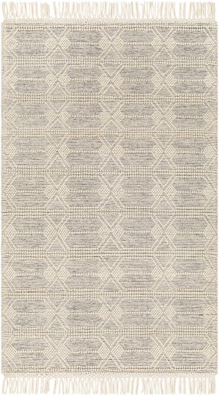 Ivory Hand Woven 60% Wool, 40% Polyester Cottage Rectangle Handmade rug, Indoor use only, has fringe, non-washable. round, runner also available