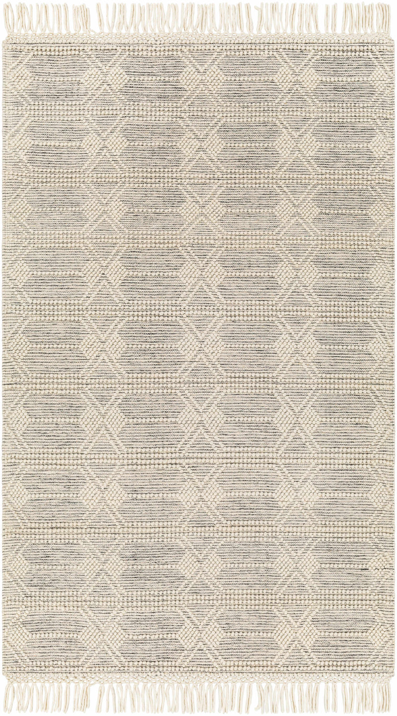 Ivory Hand Woven 60% Wool, 40% Polyester Cottage Rectangle Handmade rug, Indoor use only, has fringe, non-washable. round, runner also available