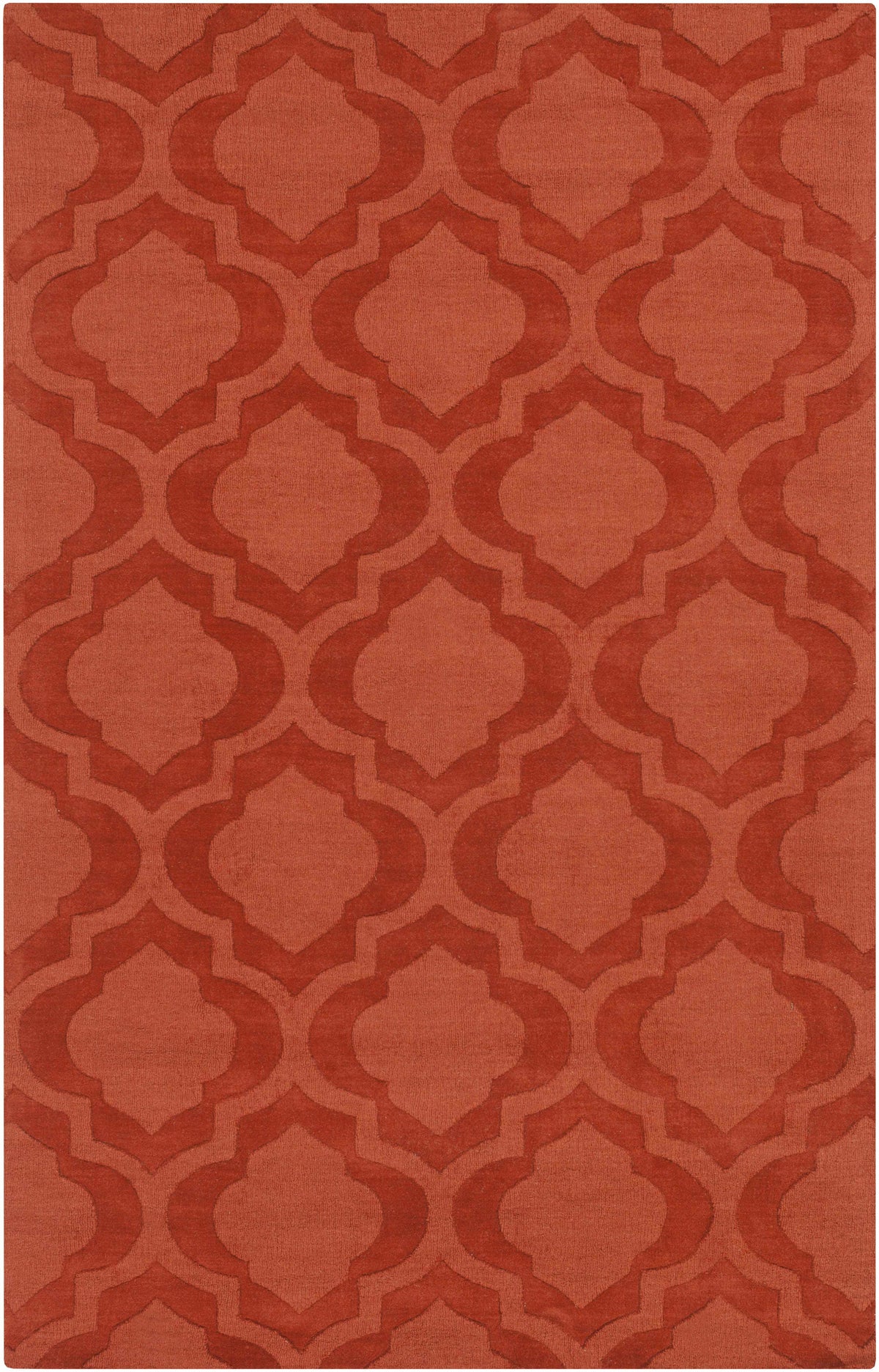 Rust Hand Loomed 100% Wool Modern Rectangle Handmade rug, Indoor use only, no fringe, non-washable. round, runner also available
