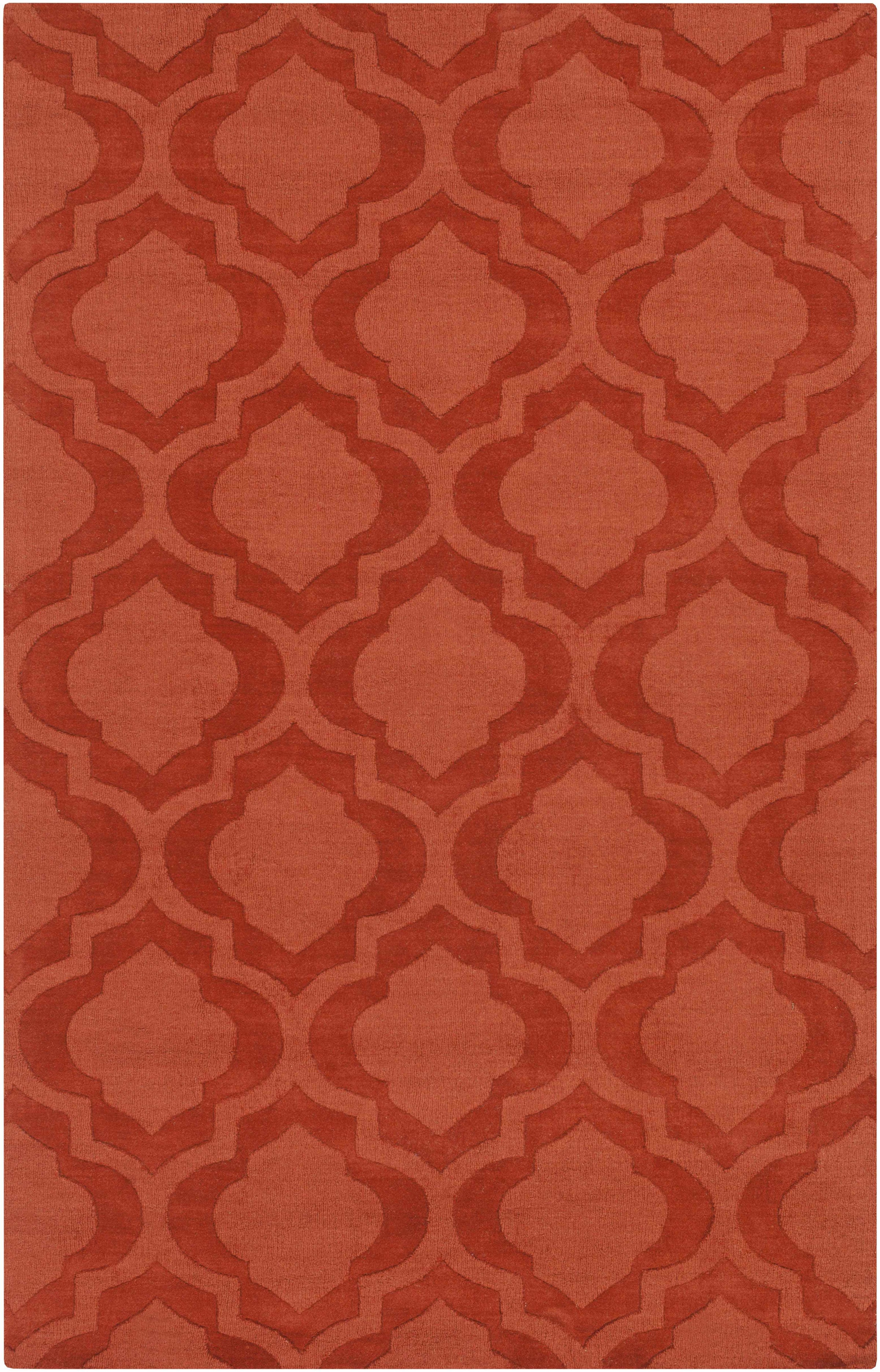 Rust Hand Loomed 100% Wool Modern Rectangle Handmade rug, Indoor use only, no fringe, non-washable. round, runner also available