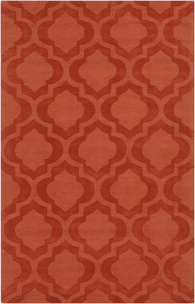 Rust Hand Loomed 100% Wool Modern Rectangle Handmade rug, Indoor use only, no fringe, non-washable. round, runner also available