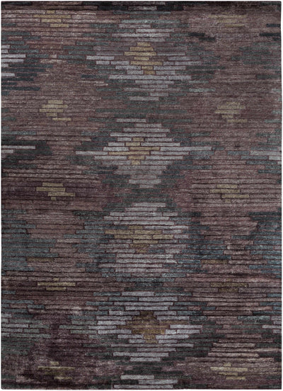 Plum Hand Knotted 100% Viscose Modern Rectangle Handmade rug, Indoor use only, no fringe, non-washable. runner also available