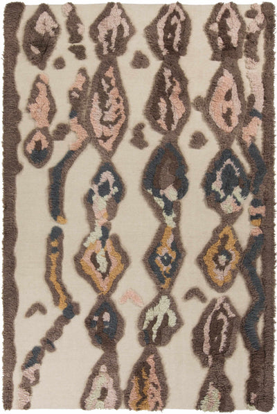 Beige Hand Woven 100% Wool Modern Rectangle Handmade rug, Indoor use only, no fringe, non-washable. runner also available