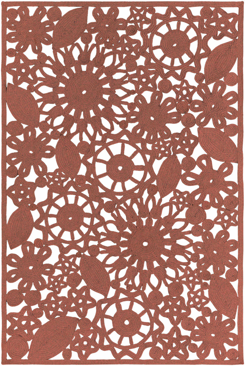 Red Hand Woven 60% Polypropylene, 20% Polyester, 20% Viscose Traditional Rectangle Handmade rug, outdoor-safe, no fringe, non-washable. runner also available