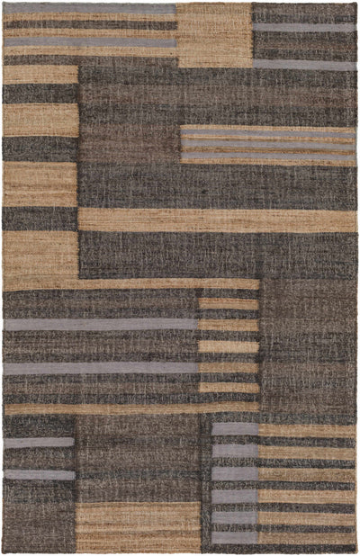 Gray Hand Woven 60% Jute, 40% Viscose Cottage Rectangle Handmade rug, Indoor use only, no fringe, non-washable.