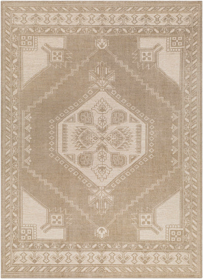 Cream Hand Knotted 100% Wool Traditional Rectangle Handmade rug, Indoor use only, no fringe, non-washable.