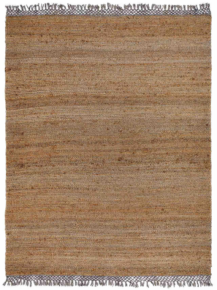 Tan Hand Woven 60% Jute, 40% Recycled PET Yarn Modern Rectangle Handmade rug, Indoor use only, has fringe, non-washable. runner also available