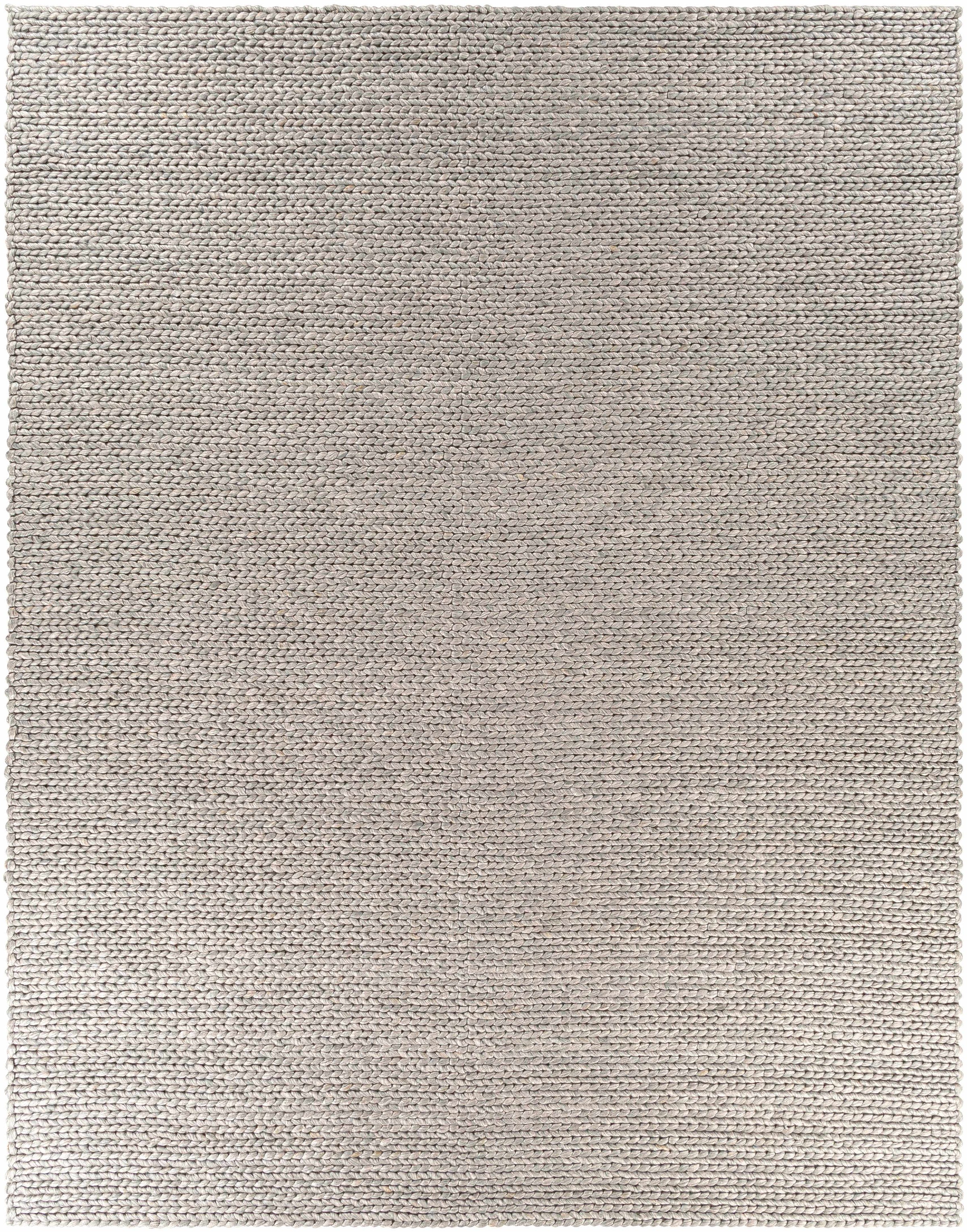 Medium Gray Hand Woven 50% Viscose, 50% Wool Modern Rectangle Handmade rug, Indoor use only, no fringe, non-washable.