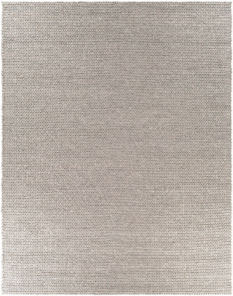 Medium Gray Hand Woven 50% Viscose, 50% Wool Modern Rectangle Handmade rug, Indoor use only, no fringe, non-washable.
