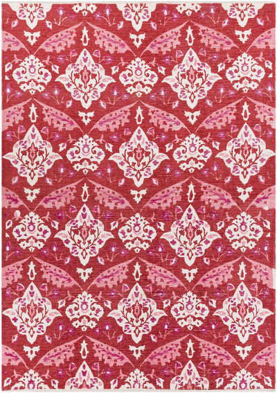Red Hand Woven 100% Cotton Modern Rectangle Handmade rug, Indoor use only, no fringe, non-washable.