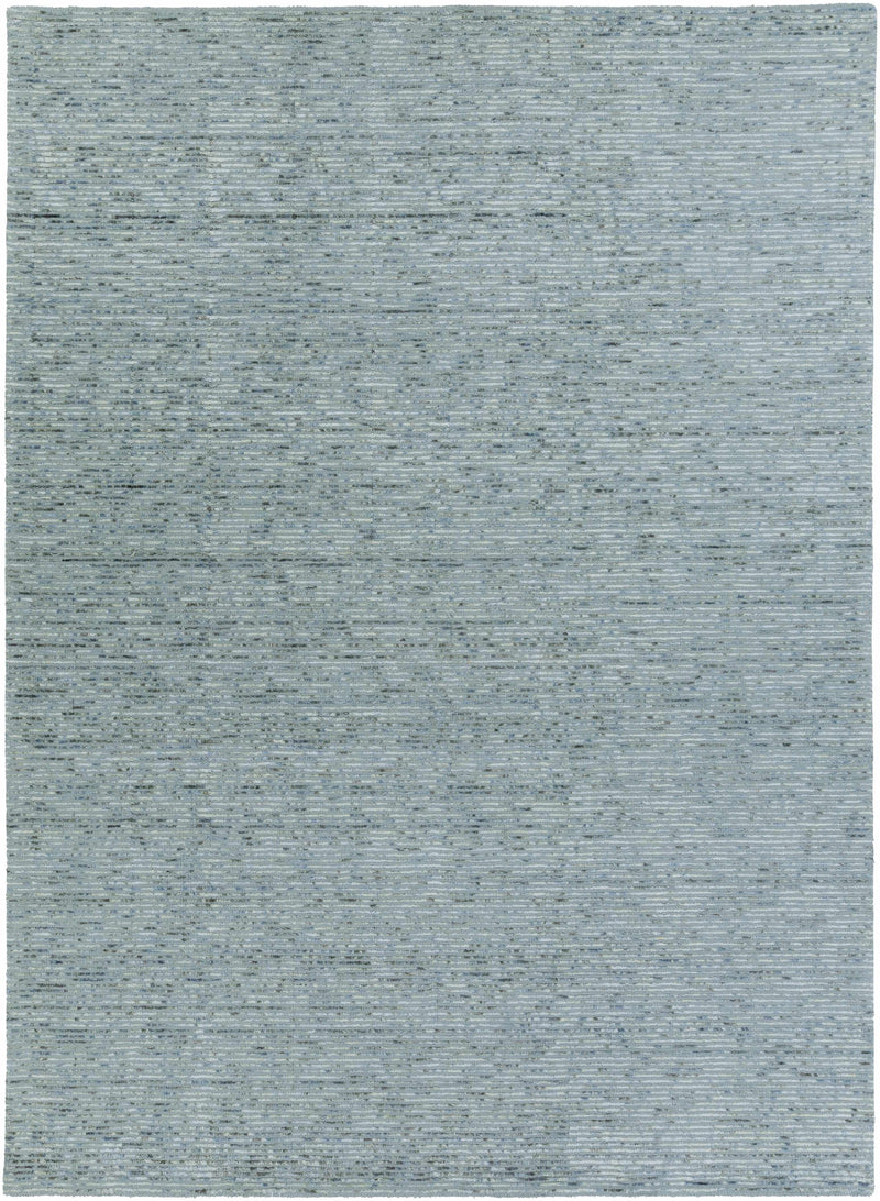 Blue Hand Woven 50% Viscose, 50% Wool Modern Rectangle Handmade rug, Indoor use only, no fringe, non-washable. runner also available