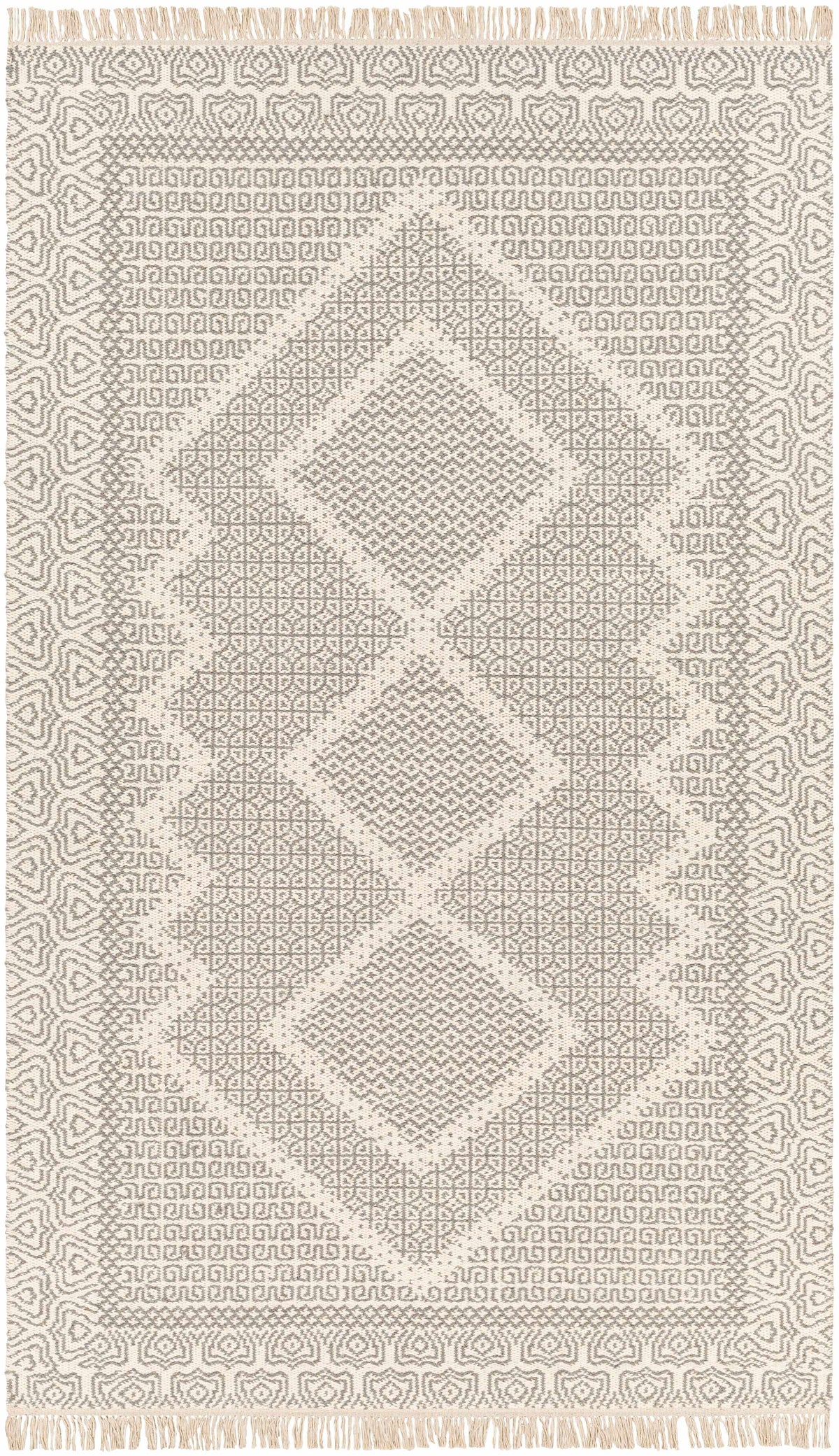 Beige Hand Woven 100% Wool Cottage Rectangle Handmade rug, Indoor use only, has fringe, non-washable. runner also available