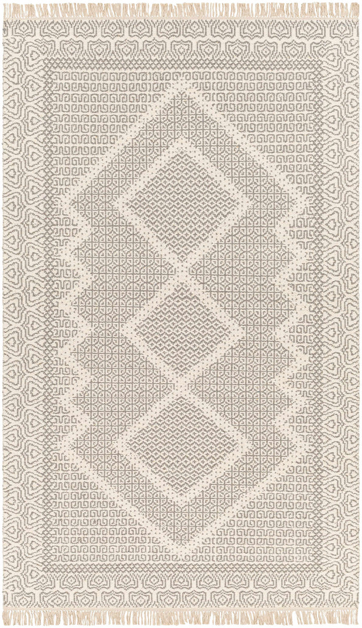 Beige Hand Woven 100% Wool Cottage Rectangle Handmade rug, Indoor use only, has fringe, non-washable. runner also available