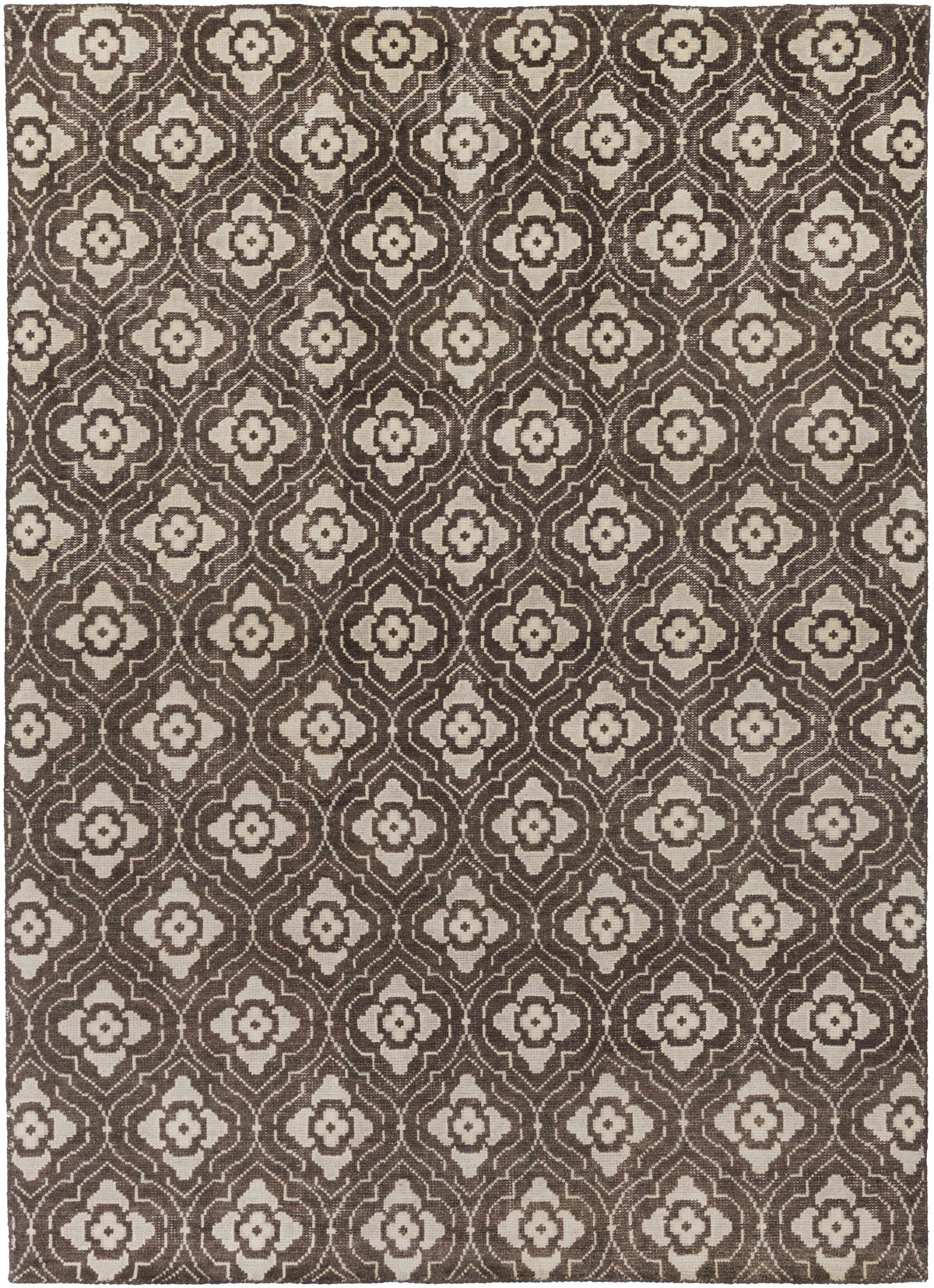 Dark Brown Hand Knotted 100% Wool Modern Rectangle Handmade rug, Indoor use only, no fringe, non-washable. runner also available